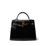Vintage Kelly 28 Black Box Calfskin Gold Plated - Image 11