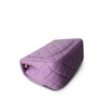 22S Purple Lambskin Quilted Pearl Crush Mini Square Aged Gold Hardware - Image 12