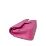 19C Pink Caviar Quilted Classic Flap Small Light Gold Hardware - Image 7