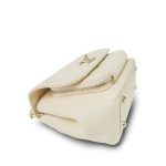 Ivory Caviar Quilted Business Affinity Flap Small Light Gold Hardware - Image 9
