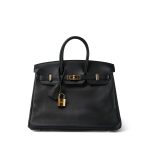 Birkin 25 Black/ Noir Swift Gold Plated A Stamp