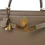 Kelly Sellier 28 Etoupe Epsom Gold Plated Y Stamp - Image 12