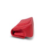 Light Red Lambskin Quilted Mini Rectangular Flap Aged Gold Hardware - Image 9