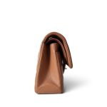 21P Caramel Lambskin Quilted Classic Flap Small LGHW - Image 4