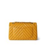 Amber Yellow Caviar Chevron Quilted Classic Flap Small LGHW - Image 11