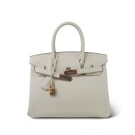 Birkin 30 Craie Veau Epsom Rose Gold Plated Y Stamp - Image 12