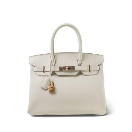 Birkin 30 Craie Veau Epsom Rose Gold Plated Y Stamp