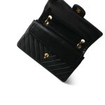 Black Lambskin Chevron Quilted Classic Flap Medium Gold Hardware - Image 14