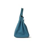 Birkin 30 Bleu Jean Veau Togo Palladium Plated I Square Stamp - Image 4