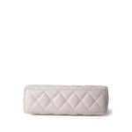 24P Shiny Aged Calfskin Quilted Nano Kelly Shopper White Antique Gold Hardware - Image 5