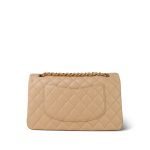 Beige Clair Lambskin Quilted Classic Flap Medium Gold Hardware - Image 5