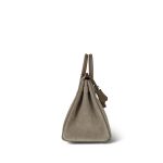 Birkin 25 Etoupe Swift and Grizzly Palladium Plated U Stamp - Image 13