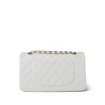 White Caviar Quilted Classic Flap Medium Light Gold Hardware - Image 4
