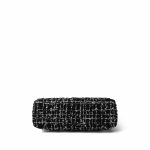 24P Black White Sequin Tweed Quilted Nano Kelly Shopper Aged Gold Hardware - Image 3