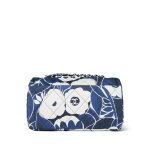 22B Navy/White Floral Printed Silk Single Flap Bag Medium Silver Hardware - Image 5