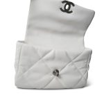 22S White Lambskin Quilted 19 Flap Small Mixed Hardware - Image 13