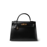 Kelly Sellier 32 Black Box Calfskin Gold Plated C Square Stamp - Image 3