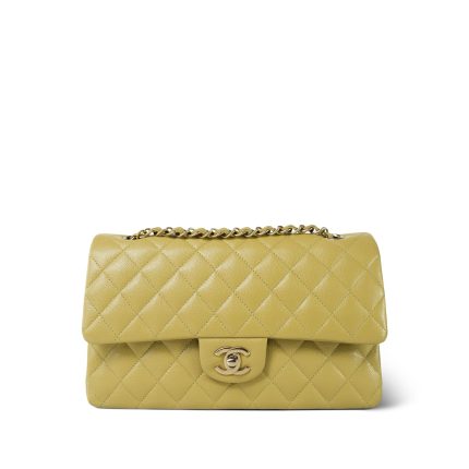 Pistachio Green Caviar Quilted Classic Flap Medium LGHW