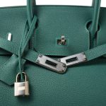 Birkin 30 Malachite Togo Palladium Plated D Stamp - Image 5