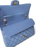 21C Sky Blue Lambskin Quilted Classic Flap Medium LGHW - Image 15