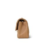17C Dark Beige Chevron Quilted Mini Rectangular Flap Aged Gold Hardware - Image 7