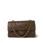Brown Lambskin Quilted Classic Flap Small Gold Hardware - Image 15