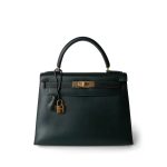 Kelly 28 Vert Fonce Box Calfskin Gold Plated [A] Stamp - Image 5