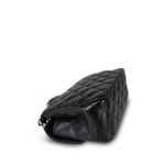 23A Black Lambskin Quilted Mini Crystal Top Handle Light Gold Hardware - Image 14
