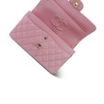 19S Iridescent Pink Caviar Quilted Small Classic Flap with LGHW - Image 12