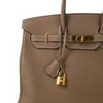 Birkin 35 Etoupe Veau Togo Gold Plated A Stamp - Image 3