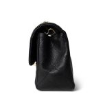 Black Caviar Quilted Mini Rectangular Flap Light Gold Hardware - Image 8