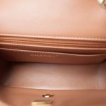 22S Caramel Lambskin Quilted Rectangular Mini Light Gold Hardware - Image 12