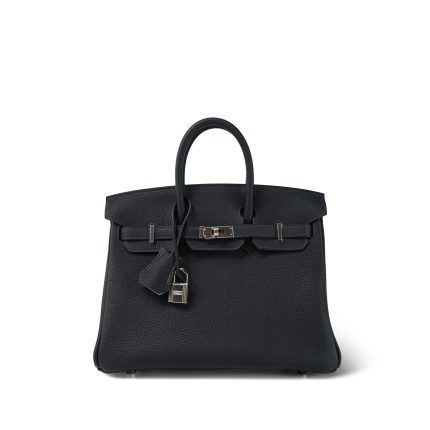 Birkin 25 Bleu Nuit / Bleu De Nord Togo Palladium Plated W Stamp