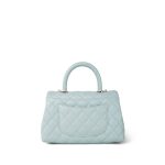 Light Blue Caviar Quilted Small Coco Handle Light Gold Hardware - Image 7