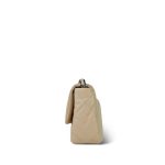 20A Beige Goatskin Quilted 19 Flap Small Mixed Hardware - Image 3