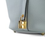 Picotin Lock 18 Bleu Pale Clemence Gold Plated B Stamp - Image 11