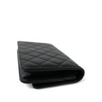 24P Black Caviar Quilted Wallet on Chain CC Logo WOC Light Gold hardware - Image 8