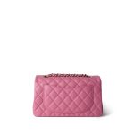 21P Pink Caviar Quilted Small Classic Flap Light Gold Hardware - Image 4
