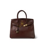 Birkin 30 Maron Fonce Epsom Gold Plated A Square Stamp - Image 4