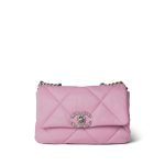Light Pink Lambskin Quilted 19 Flap Small MHW - Image 3