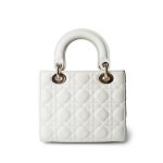 White Lambskin Cannage Lady Dior Small - Image 3