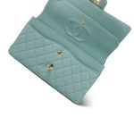 Tiffany Blue Caviar Quilted Classic Flap Medium Light Gold Hardware - Image 10