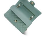 22C Dark Green Caviar Quilted Classic Flap Medium Light Gold Hardware - Image 14