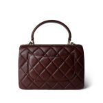 21B Burgundy Lambskin Quilted Trendy CC Small Light Gold Hardware - Image 4