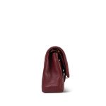 18C Dark Red Glittery Caviar Quilted Medium Classic Flap Aged Gold Hardware - Image 8
