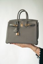 Birkin 25 Etain Togo Rose Gold Plated Z Stamp - Image 13