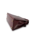 Kelly 28 Rouge H Courchevel Sellier White Stitching Gold Plated F Square Stamp - Image 17