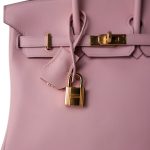 Birkin 25 Rose Sakura Swift Gold Plated X Stamp - Image 2