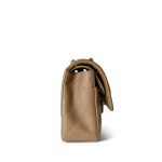 Dark Beige Lambskin Quilted Vintage Classic Flap Medium Gold Hardware - Image 2