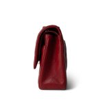 17B Red/Raspberry Caviar Quilted Medium Classic Flap Silver Hardware - Image 2